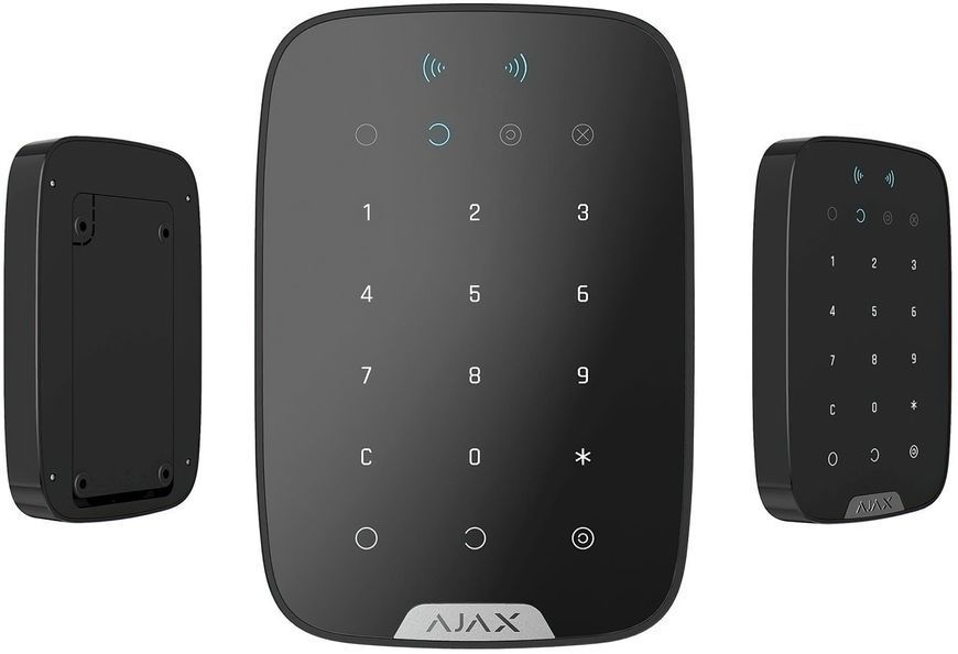 Бездротова сенсорна клавіатура Ajax KeyPad Plus Jeweller Чорна 000023069 фото