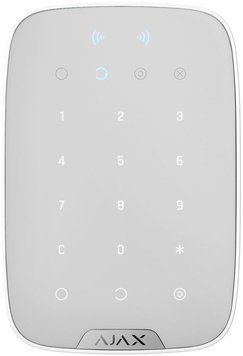 Бездротова сенсорна клавіатура Ajax KeyPad Plus Jeweller Біла 000023070 фото