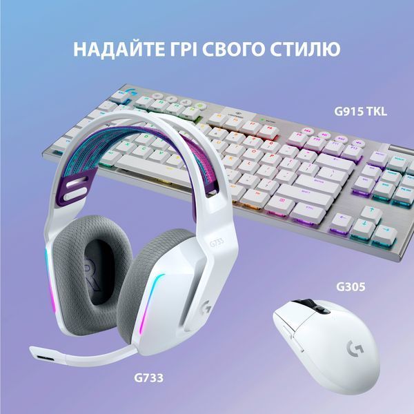 Гарнітура накладна Logitech G733 Bluetooth, White ( Gaming ) 981-000883 фото