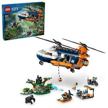 Конструктор LEGO City Вертоліт у базовому таборі для дослідження джунглів 60437 фото