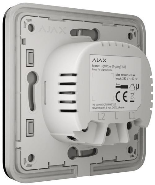 Вимикач Ajax LightSwitch 2-клавішний Чорний 0000387841 фото