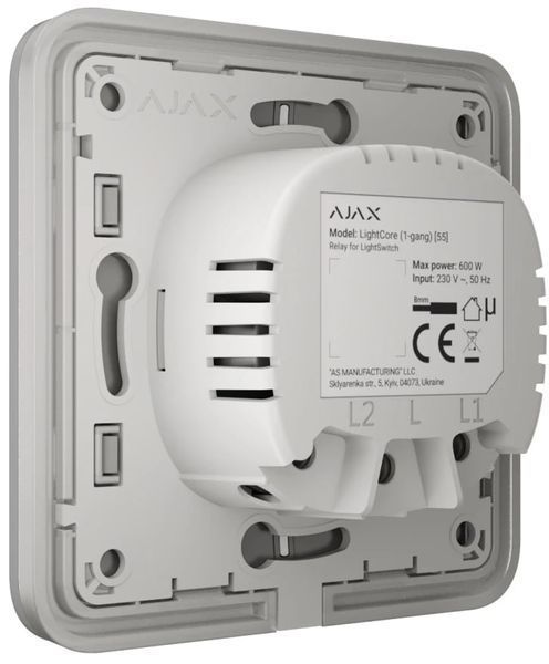 Вимикач Ajax LightSwitch 2-клавішний Fog 0000387845 фото