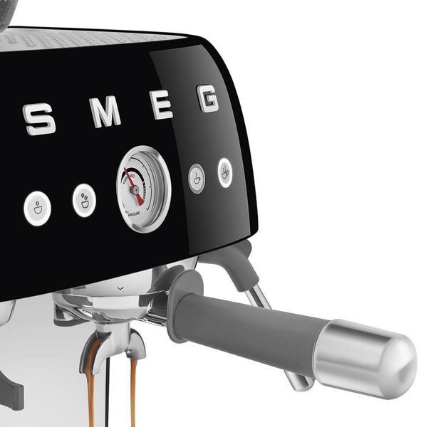 Ріжкова кавоварка Smeg Espresso coffee machine with grinder Black EGF03BLEU фото
