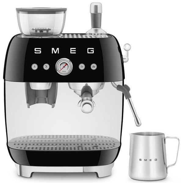 Ріжкова кавоварка Smeg Espresso coffee machine with grinder Black EGF03BLEU фото