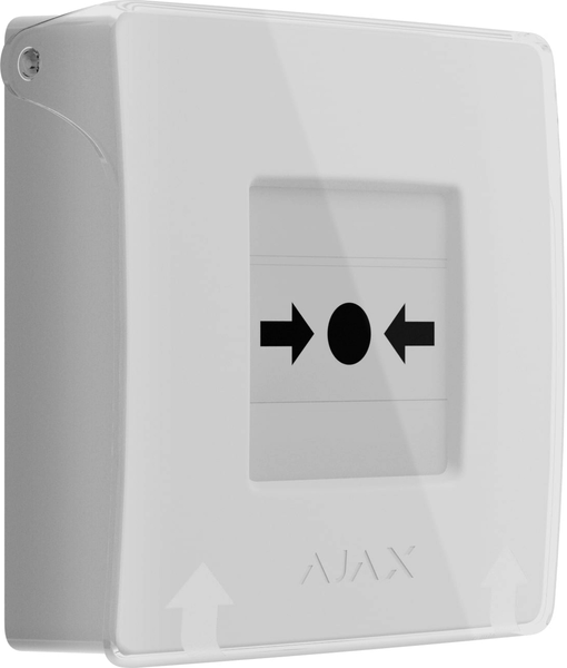 Бездротова програмована кнопка з механізмом скидання Ajax Manual Call Point (White) Jeweller Біла 000044796 фото